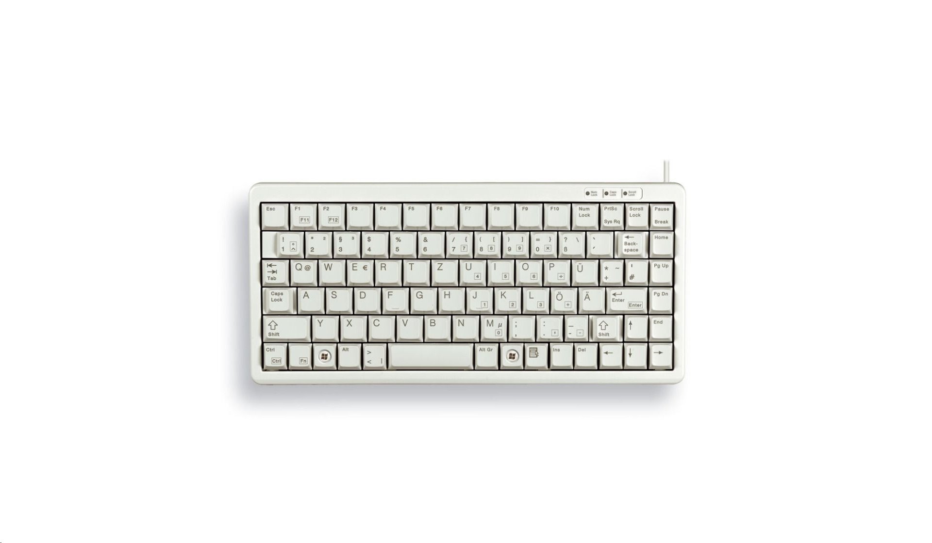 Klávesnica Cherry G84-4100LCMDE-0, KEY, USB, světlá, 86 kláves, DE