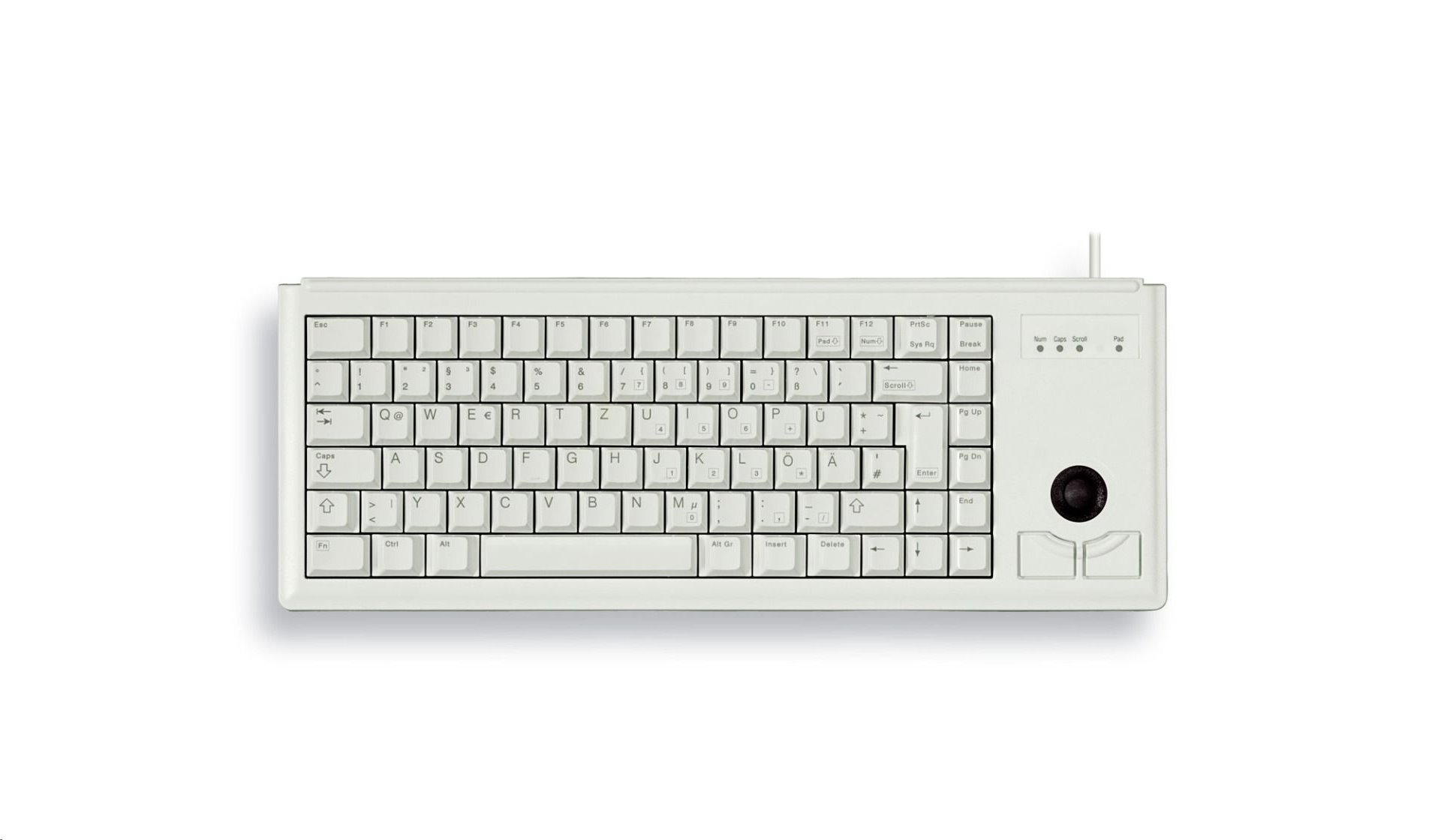 Klávesnica Cherry G84-4400LUBUS-0, KEY, USB, světlá, trackball, EN