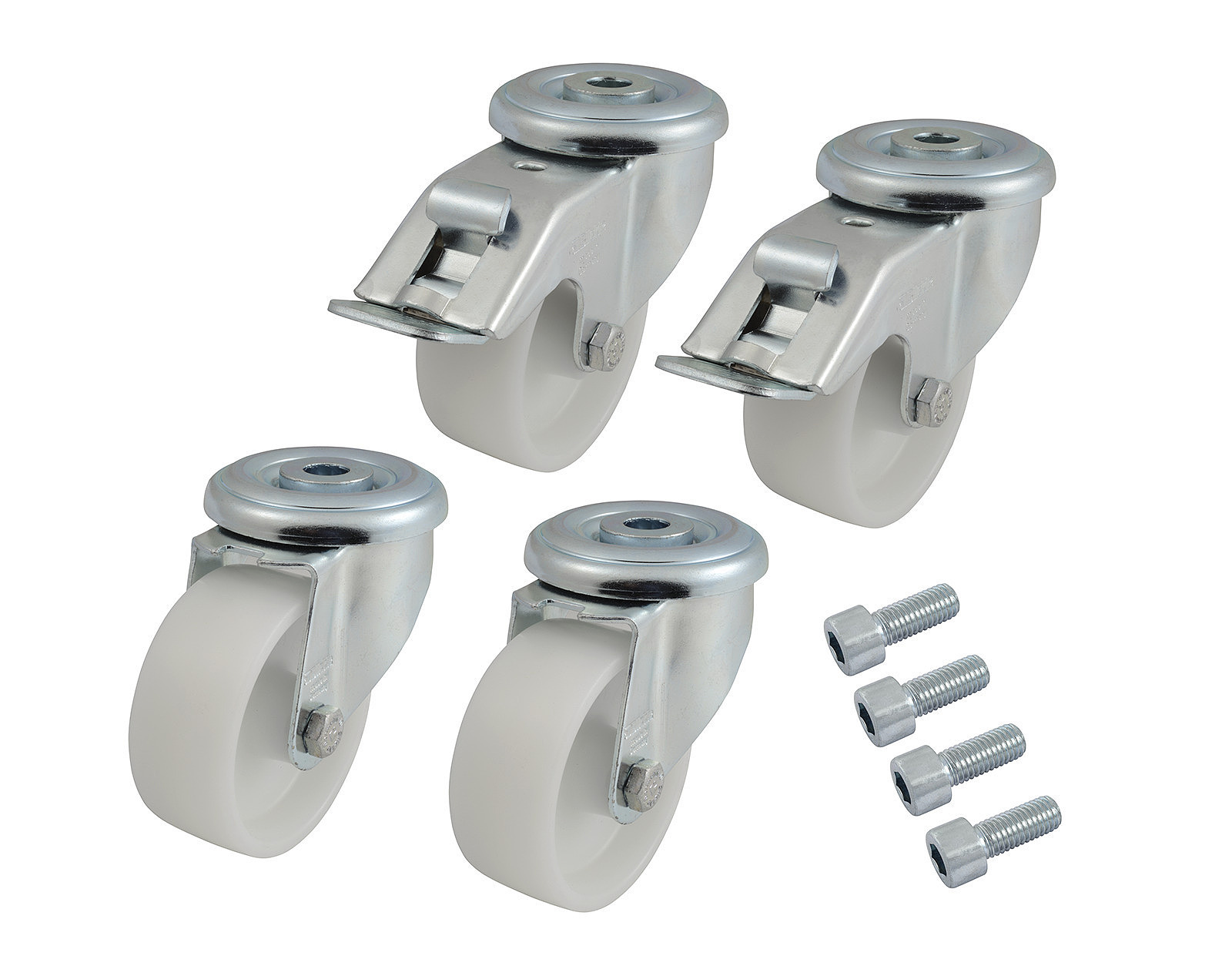 Kolečka otočná pro stoj.rack, nosn.600kg, set 4ks KOL-HD600