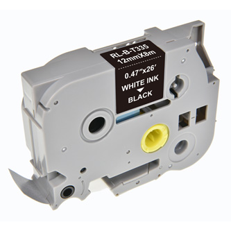 Kompatibil. páska do tlačiarne štítkov, pre Brother, TZE-335, biely tlač/čierny podklad, laminovaná