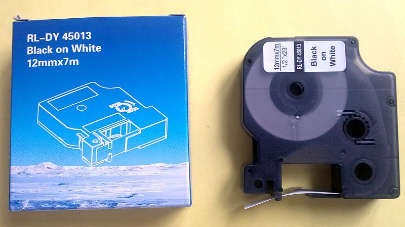 Kompatibilná páska DYMO 45013 D1 Black On White Tape (12mm) ECO-45013