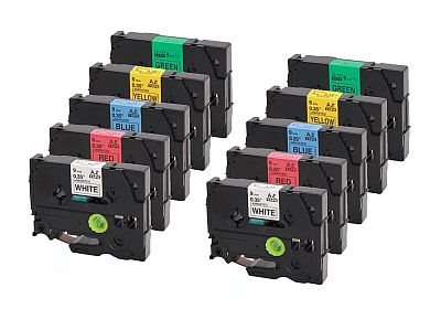 Kompatibilná páska zmršťovacia bužírka BROTHER HSe211 čierne písmo, biela bužírka TUBE (6 mm) ECO-HSe-211