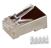 Konektor STP RJ45 (8p8c), Cat6, 50µm, skládaný, drát - 100 ks KON8/8C6L/DRS-100