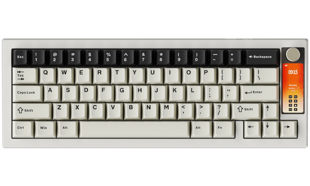 Krux mechanická klávesnice Drox / bezdrátová / Krux Violet sw./ ARGB / 2,4Ghz / BT / USB / display KRXA001