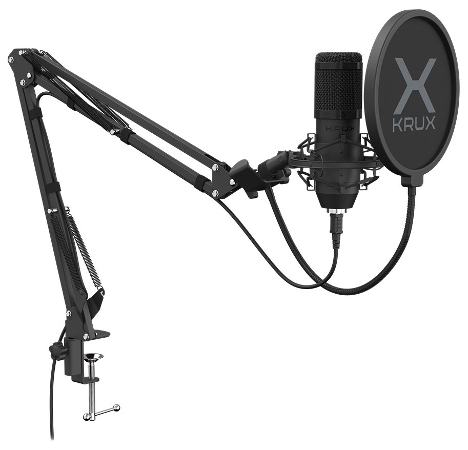 Krux mikrofon Edis 1000 / USB-C / rameno / montáž na stůl / černý KRX0109