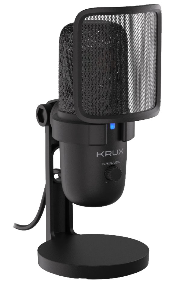 Krux mikrofon Emote 2000S / stolní / 2 typy filtrů / 3,5mm jack / USB-C / černý KRXC002