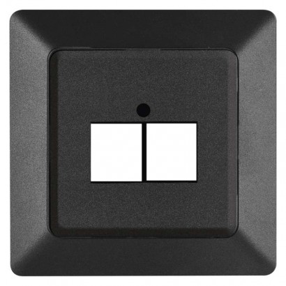 Kryt dátovej zásuvky 2xRJ45, antracit