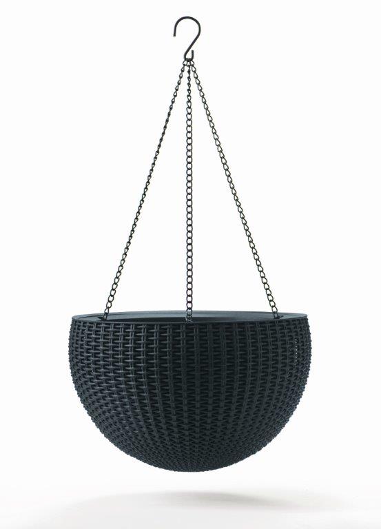 Kvetináč Keter Hanging Sphere grafitový 229545