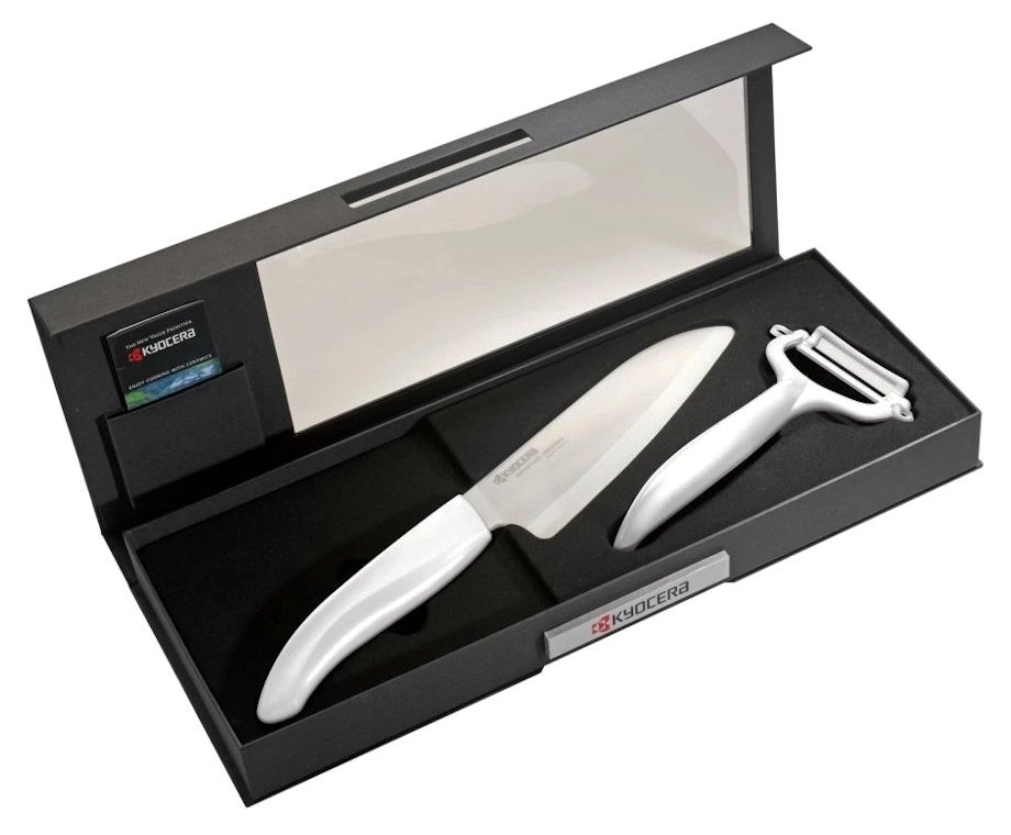 Kyocera Dárková sada na krájení a loupání – bílá Cut & Peel Set White - Gift B