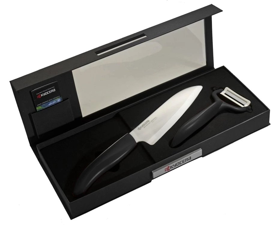 Kyocera Dárková sada na krájení a loupání – černá Cut & Peel Set N Black - Gift