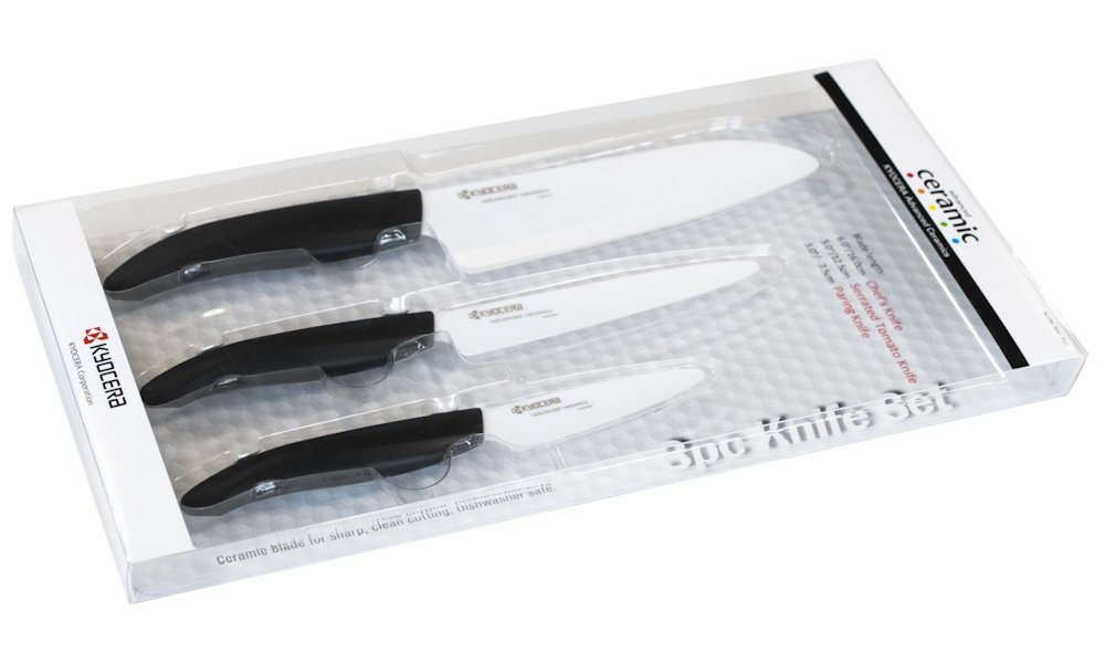 Kyocera Kuchařská sada 3 nožů (FK075WH-BK + FK125WH-BK + FK160WH-BK) CHEF Set 3-piece Knife Set