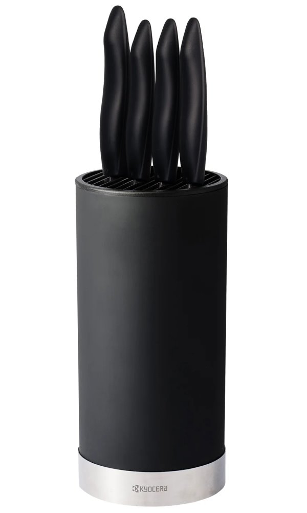 Kyocera Kulatý blok na nože černý + 4 SHIN BLACK nože KB-RD BK 4KN ZK EU