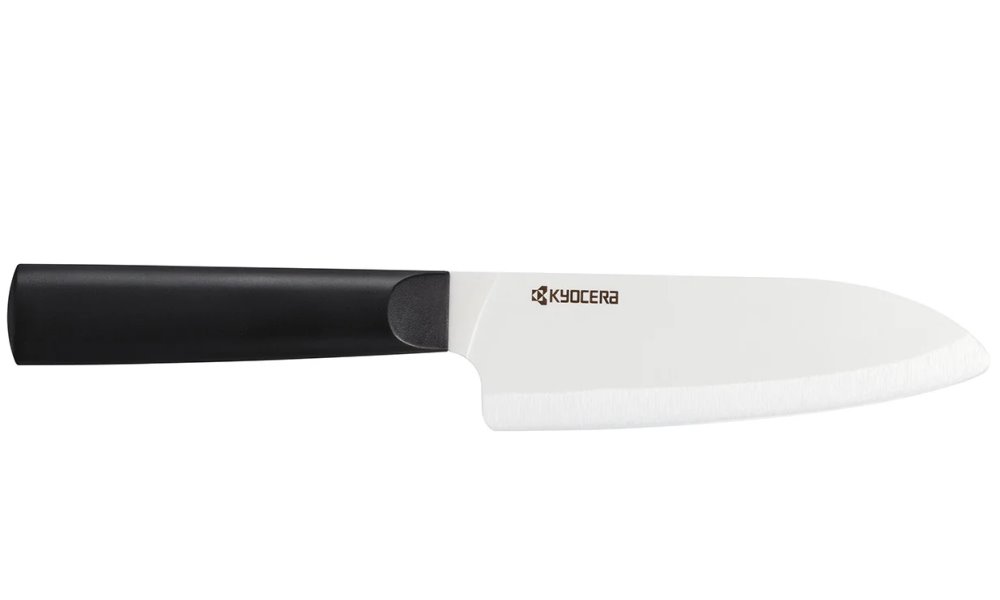 Kyocera Nůž Santoku 14 cm, bílá čepel, černá rukojeť TK-140 WH-BK