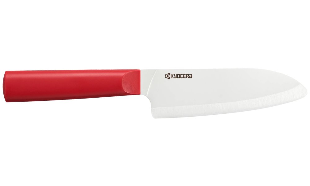 Kyocera Nůž Santoku 14 cm, bílá čepel, červená rukojeť TK-140 WH-RD
