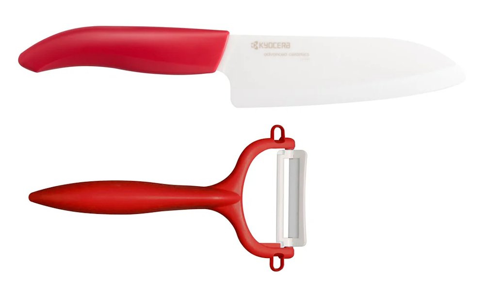 Kyocera Sada na krájení a loupání FK140WH CP10RDS Cut & Peel Set Red - Blister