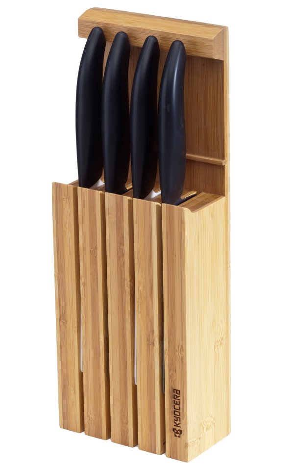 KYOCERA stojan na 4 keramické nože- vyrobeno z bambusu (pro max. délku čepele 20 cm) Bamboo knife Block