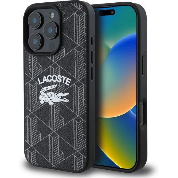 Lacoste Blend Monogram MagSafe kryt iPhone 16 Pro čierny 57983122383
