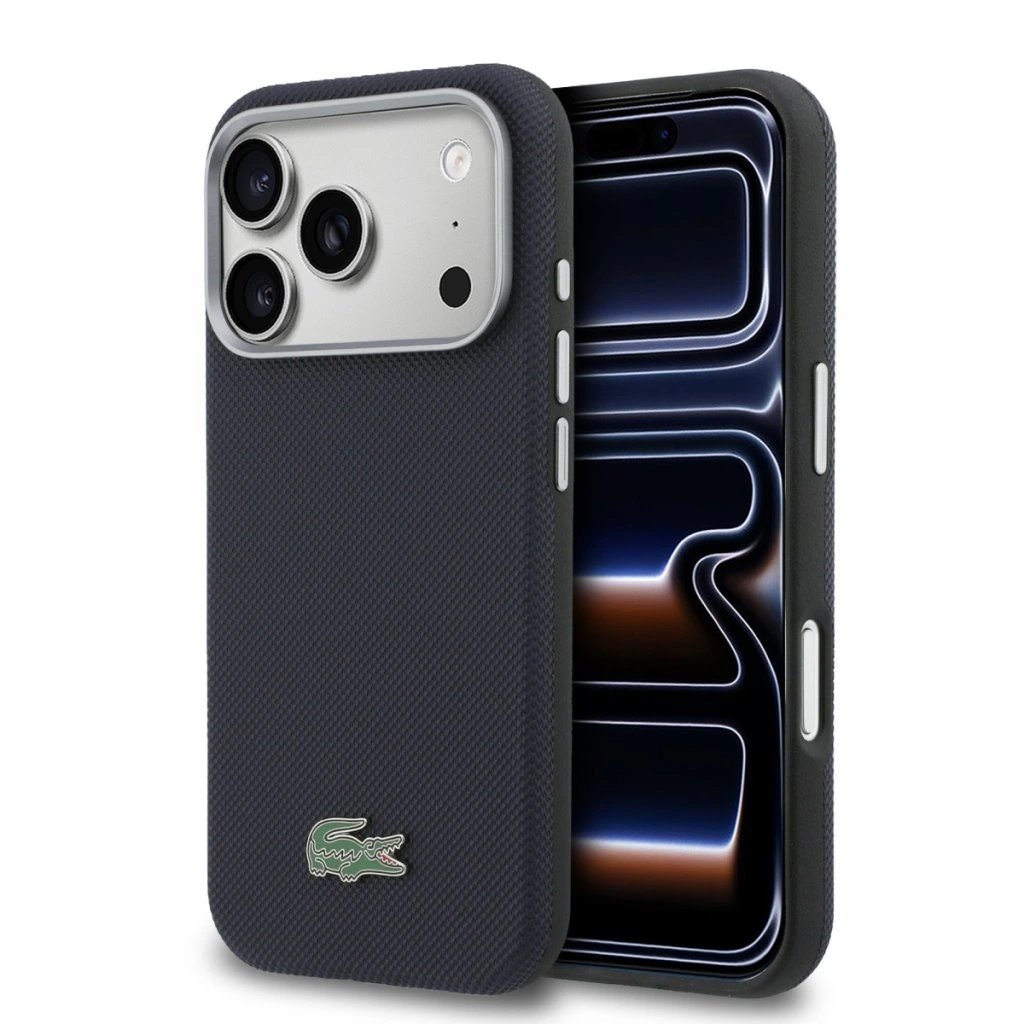 Lacoste PVC Petit Pique Semi Wrap MagSafe pre iPhone 17 Pro Max modrý 57983130082