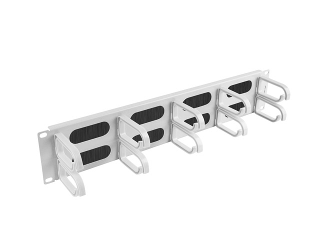 Lanberg 19" CABLE MANAGEMENT BRUSH PANEL 10 RINGS TYPE B 2U GREY AK-1204-S
