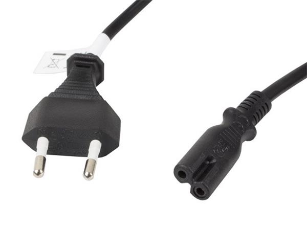 LANBERG CEE 7/16 na IEC 320 C7 EURO (RADIO) POWER CORD 1.8M VDE černý