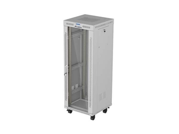 LANBERG INSTALAČNÍ RACK 19" 32U 600X600 ŠEDÉ SKLENĚNÉ DVEŘE LCD (FLAT PACK) V2 FF01-6632-12SL