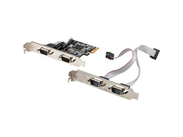 LANBERG KARTA PCI EXPRESS X1->4X DB-9(COM) NÍZKOPROFILOVÝ PCE-DB9-004