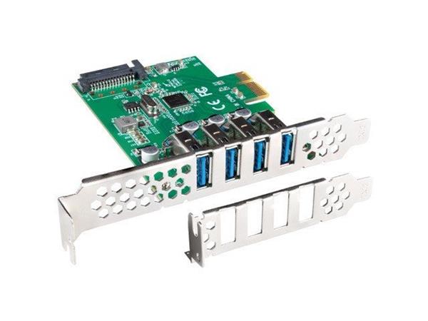 LANBERG KARTA PCI EXPRESS X1->4X USB-A 3.1 GEN1 LOW PROFILE PCE-US3-004