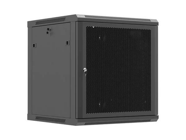 LANBERG NÁSTĚNNÁ INSTALAČNÍ SKŘÍŇ 19" 12U 600X600 ČERNÉ PERFOROVANÉ DVEŘE (PLOCHÉ BALENÍ) WF01-6612-23B