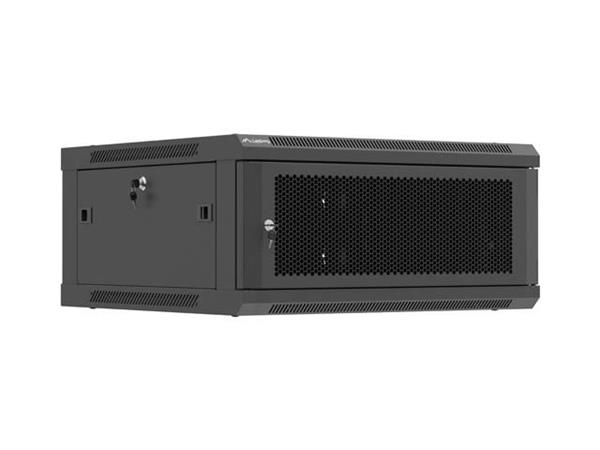 LANBERG NÁSTĚNNÁ INSTALAČNÍ SKŘÍŇ 19" 4U 600X600 ČERNÉ PERFOROVANÉ DVEŘE (PLOCHÉ BALENÍ) WF01-6604-23B