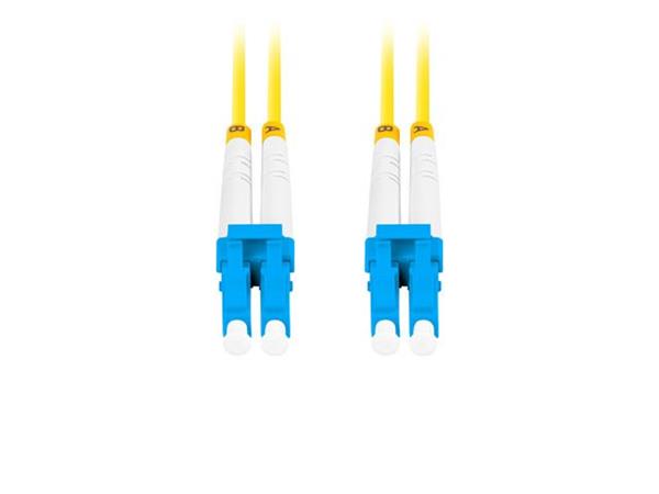 LANBERG optický patch cord SM LC/UPC-LC/UPC duplex 5m LSZH G657A1 průměr 3mm, barva žlutá FO-LULU-SD11-0050-YE