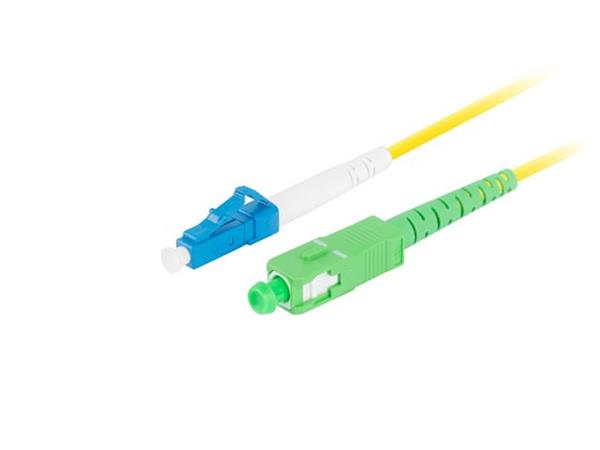 LANBERG optický patch cord SM LC/UPC-SC/APC simplex 5m LSZH G657A1 průměr 3mm, barva žlutá FO-LUSA-SS11-0050-YE