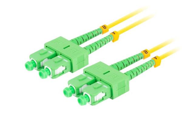 LANBERG optický patch cord SM SC/APC-SC/APC duplex 10m LSZH G657A1 průměr 3mm, barva žlutá FO-SASA-SD11-0100-YE