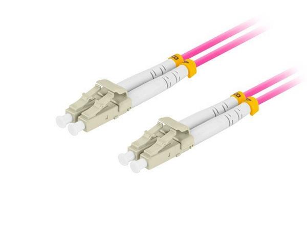 LANBERG OPTICKÝ PATCHCORD MM LC/UPC-LC/UPC DUPLEX 3M LSZH OM4 50/125 3.0MM FIALOVÝ FO-LULU-MD41-0030-VT