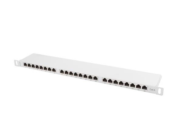 LANBERG PATCH PANEL 24 PORTŮ 0,5U 19" CAT.6 FTP STÍNĚNÝ ŠEDÝ PPS6-0024-S