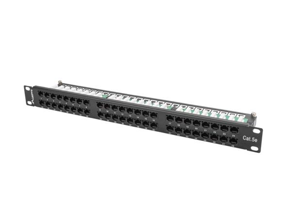 LANBERG PATCH PANEL 48 PORTŮ 1U 19" CAT.5E UTP ČERNÝ PPU5-1048-B