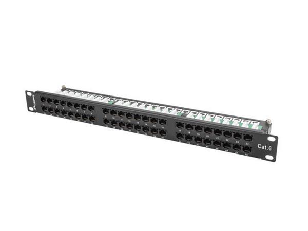LANBERG PATCH PANEL 48 PORTŮ 1U 19" CAT.6 UTP ČERNÝ PPU6-1048-B