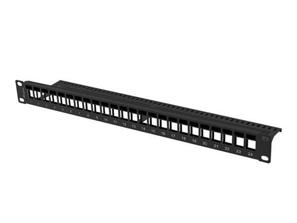 LANBERG PATCH PANEL BLANK 24 PORTŮ 1U PRO MODULY KEYSTONE ČERNÝ PPKS-1024-B