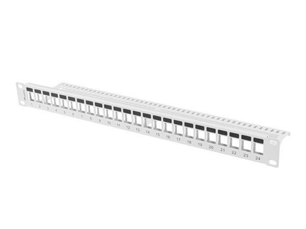 LANBERG PATCH PANEL BLANK 24 PORTŮ 1U PRO MODULY KEYSTONE ŠEDÝ PPKS-1024-S