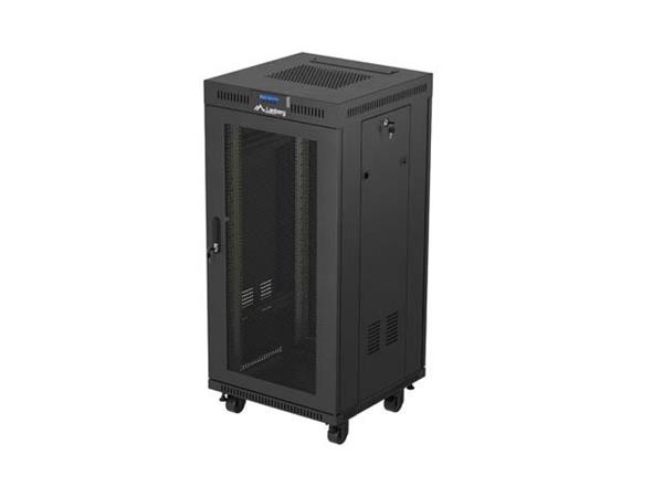 Lanberg RACK CABINET 19" FREE-STANDING 24U/600X600 (FLAT PACK) WITH MESH DOOR LCD BLACK LANBERG V2 FF01-6624-23BL
