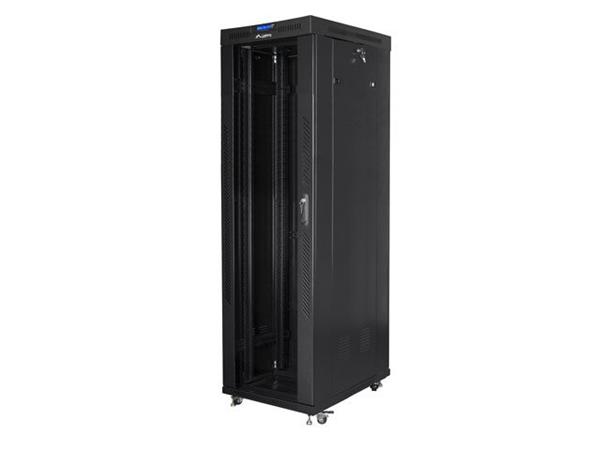 LANBERG RACK CABINET 19" FREE-STANDING 42U/600X1000 (FLAT PACK) WITH GLASS DOOR LCD BLACK FF01-6042-12BL