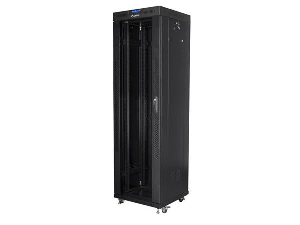 LANBERG RACK CABINET 19" FREE-STANDING 42U/600X600 (FLAT PACK) WITH GLASS DOOR LCD BLACK FF01-6642-12BL