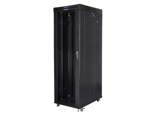 LANBERG RACK CABINET 19" FREE-STANDING 42U/800X1000 (FLAT PACK) WITH GLASS DOOR LCD BLACK FF01-8042-12BL