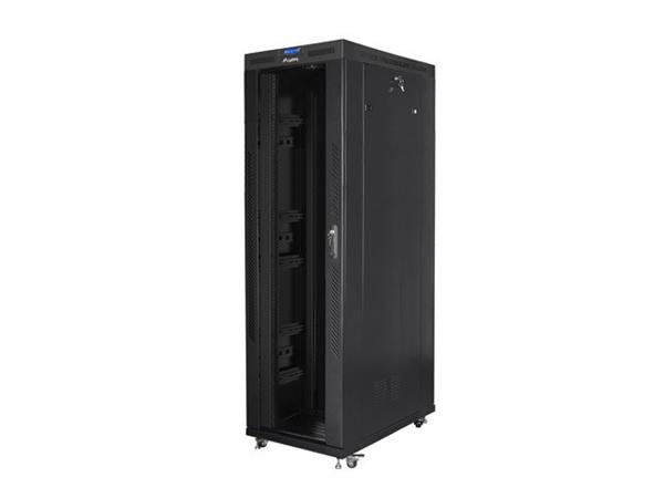 LANBERG RACK CABINET 19" FREE-STANDING 42U/800X1200 (FLAT PACK) WITH GLASS DOOR LCD BLACK FF01-8242-12BL