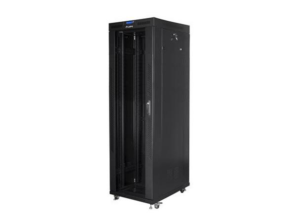 LANBERG RACK CABINET 19" FREE-STANDING 42U/800X800 (FLAT PACK) WITH GLASS DOOR LCD BLACK FF01-8842-12BL