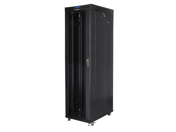 LANBERG RACK CABINET 19" FREE-STANDING 47U/800X1000 (FLAT PACK) WITH GLASS DOOR LCD BLACK FF01-8047-12BL