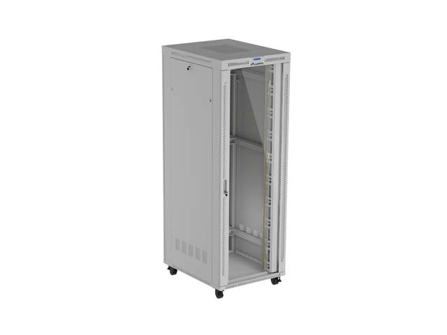Lanberg RACK CABINET 19" FREE-STANDING 47U/800X1000 (FLAT PACK) WITH GLASS DOOR LCD GREY V2 FF01-8047-12SL