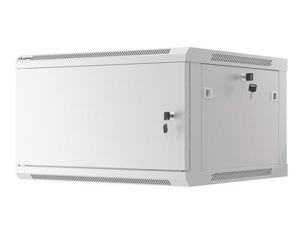 LANBERG RACK CABINET 19” WALL-MOUNT 6U/600X600 FOR SELF-ASSEMBLY WITH METAL DOOR GREY (FLAT PACK) WF01-6606-00S