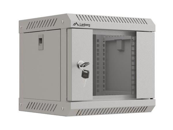 LANBERG RACKOVÁ SKŘÍŇ 10" NÁSTĚNNÁ 4U/300X300 (v rozloženém stavu) S PROSKLENÝMI DVEŘMI ŠEDÁ WF11-3304-10S