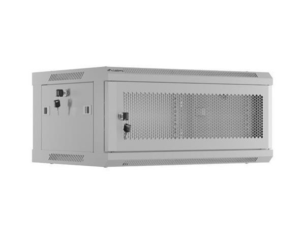 LANBERG RACKOVÁ SKŘÍŇ 19" NÁSTĚNNÁ 4U/600X450 S PERFOROVANÝMI DVEŘMI ŠEDÁ (PLOCHÉ BALENÍ) WF01-6404-23S