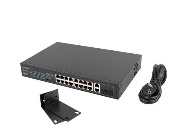 LANBERG SWITCH 16X 100MB POE+/2X 1GB/1X SFP UNMANAGED RACK 10" & 19" GIGABIT ETHERNET 150W RSFE-16P-2C-150